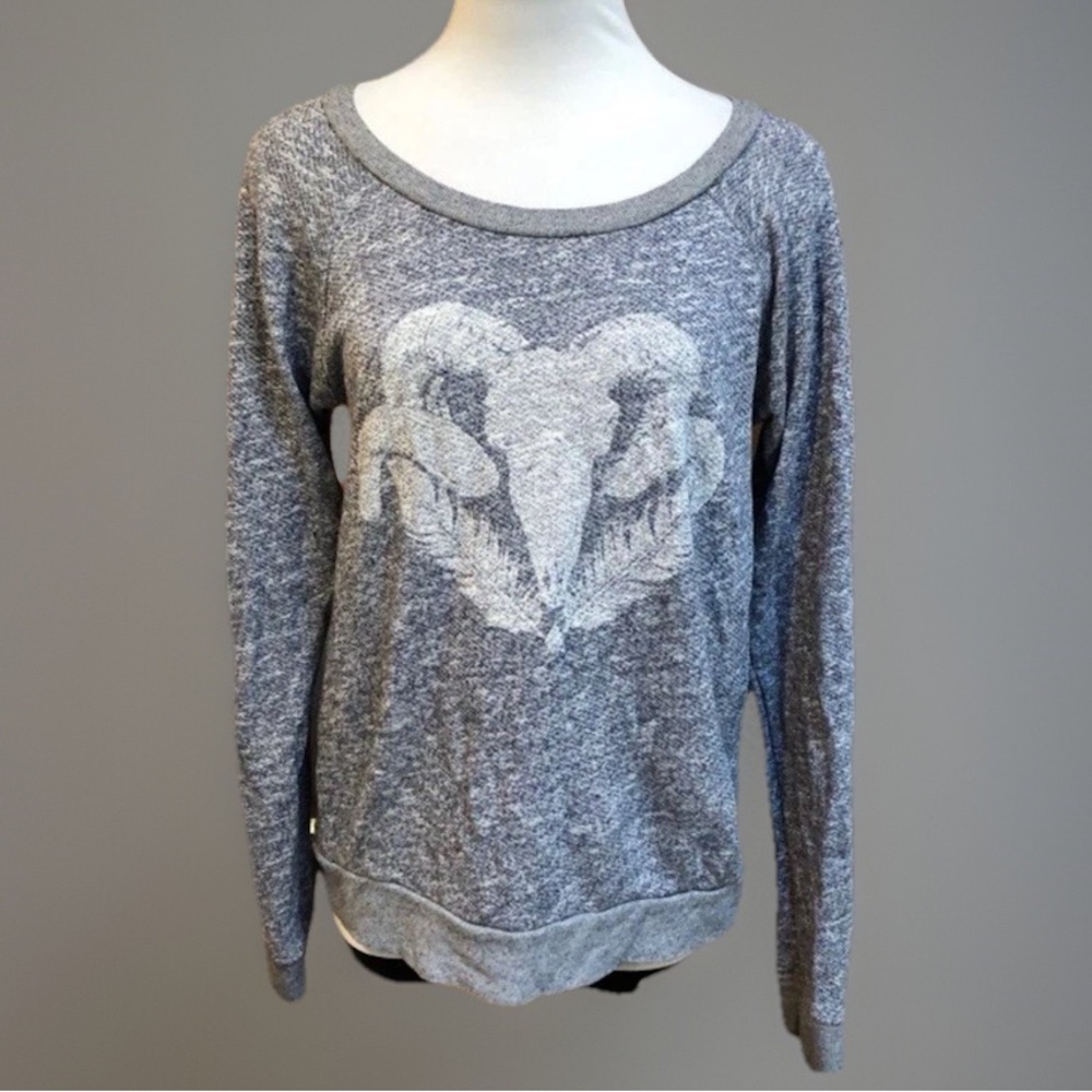 Volcom Gray Bull Graphic Sweatshirt Top L/14